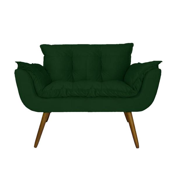 Imagem de Namoradeira Decorativa Estofada Para Salão de Beleza Opala Suede Verde - LM DECOR