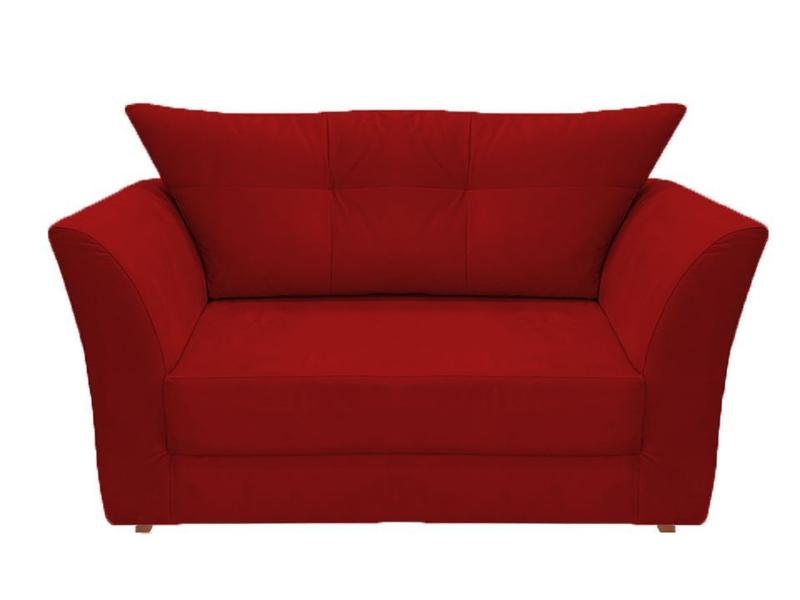 Imagem de Namoradeira Decorativa Isis Suede Vermelho Pés Madeira Ms Decor