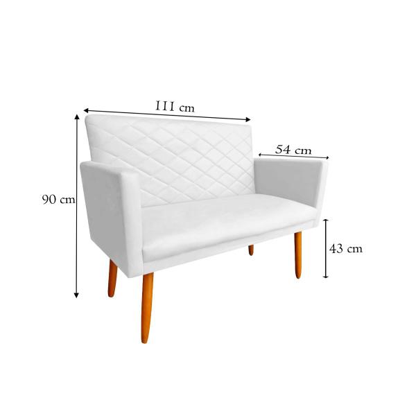 Imagem de Namoradeira Decorativa Maitê 2 Lugares Suede Branco