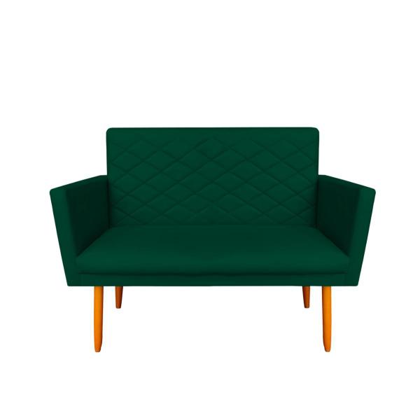 Imagem de Namoradeira Decorativa Maitê 2 Lugares Suede Verde Militar