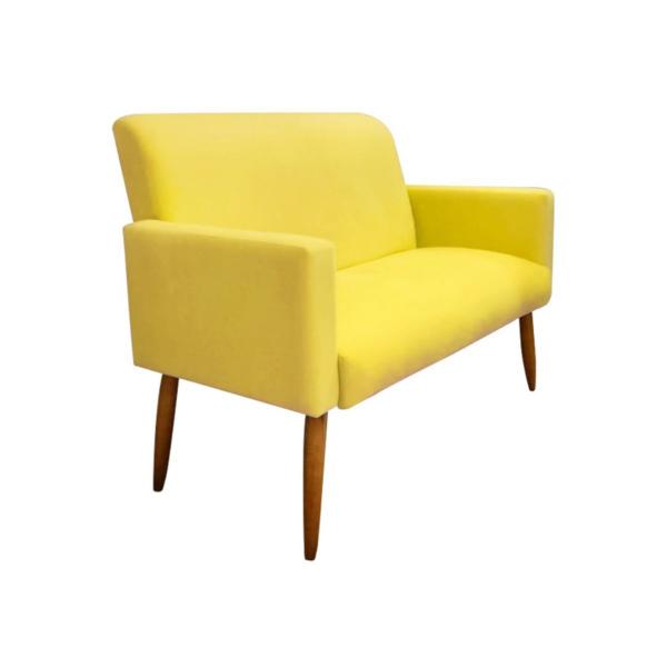 Imagem de Namoradeira Decorativa Malibu 2 Lugares Suede Amarelo