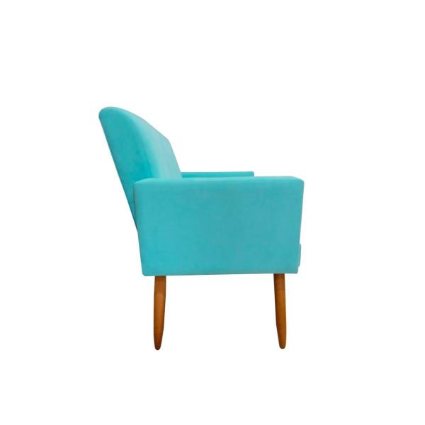 Imagem de Namoradeira Decorativa Malibu 2 Lugares Suede Azul Tiffany