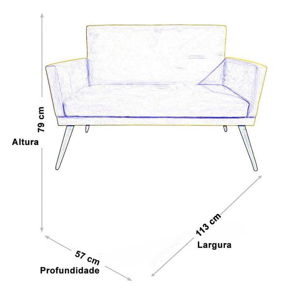 Imagem de Namoradeira Decorativa Nina Com Rodapé Suede Amarelo - DS Estofados