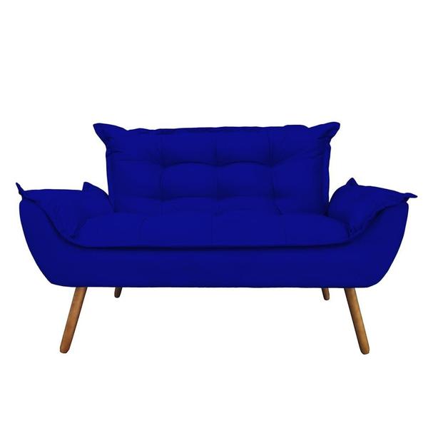 Imagem de Namoradeira Decorativa Opala 2 Lugares Suede Azul Marinho