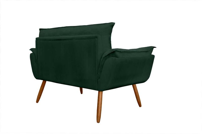 Imagem de Namoradeira Decorativa para Sala de Estar Opala Suede Verde - Montanaris Decor