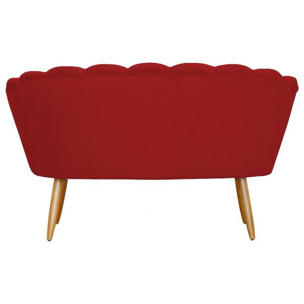 Imagem de Namoradeira Decorativa Pétala Sala de Estar Tecido Suede Vermelho Kimi Design