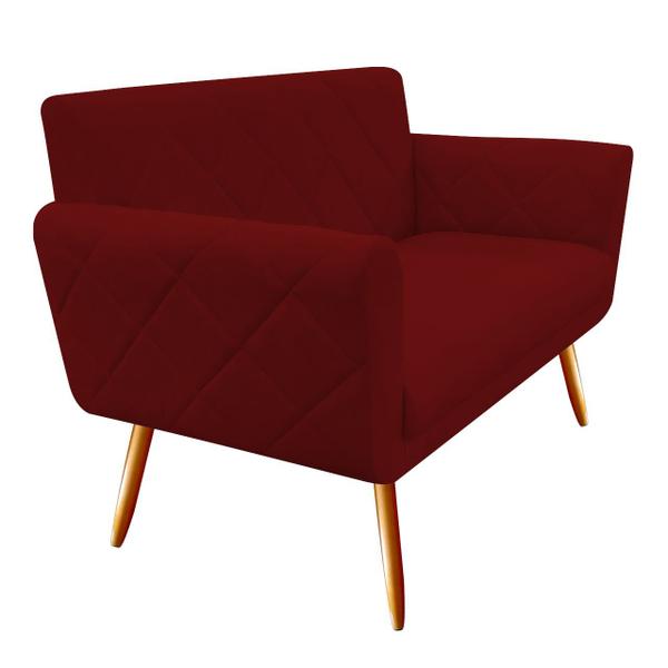 Imagem de Namoradeira Decorativa Sabrina Suede Marsala Pés Madeira Mz Decor