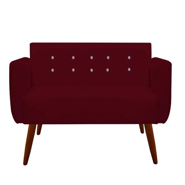 Imagem de Namoradeira Duda C/Strass Pés Palito Suede Marsala - D'Classe Decor