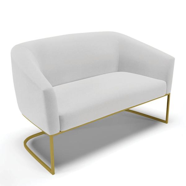 Imagem de Namoradeira e 2 Poltronas Base Industrial Dourado Stella Linho D03 - D'Rossi