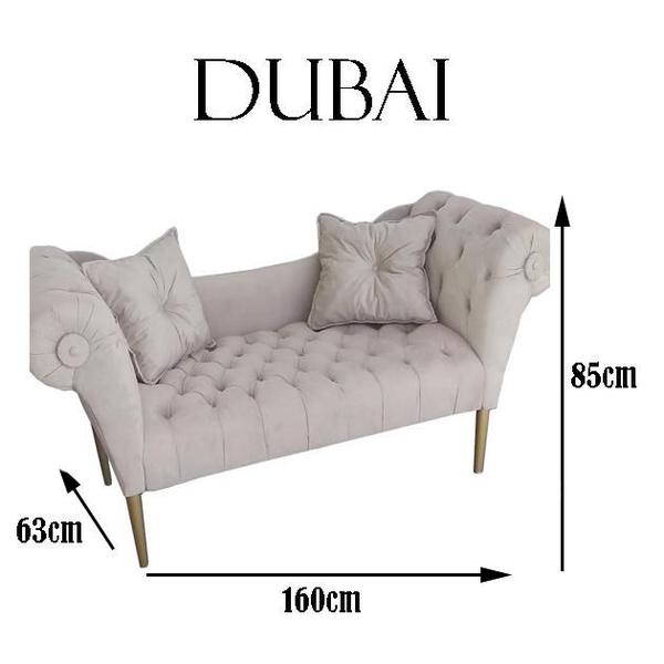 Imagem de Namoradeira Estofada Pés Palito Para Salão de Beleza Dubai Corano Branco - DL Decor