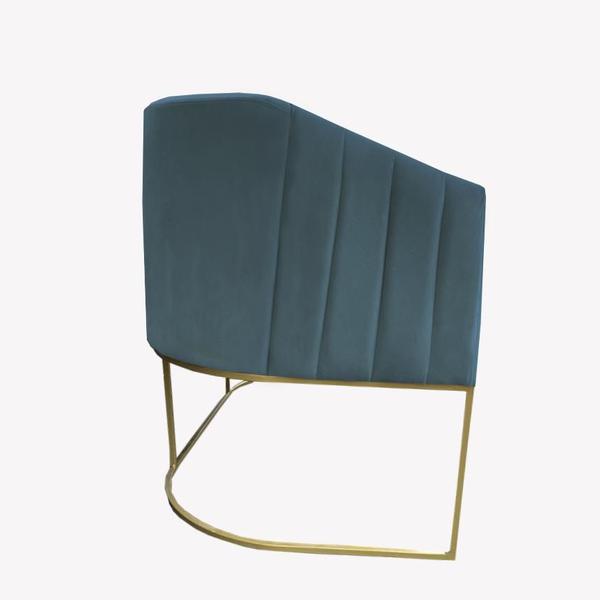 Imagem de Namoradeira Julia Base de Ferro Suede Azul Tiffany - D'Classe Decor