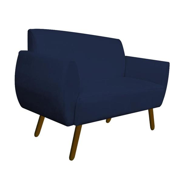 Imagem de Namoradeira Kelly Pés Palito Suede Azul Marinho - D'Classe Decor