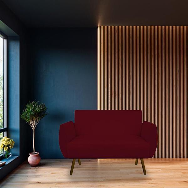 Imagem de Namoradeira Kelly Pés Palito Suede Marsala - D'Classe Decor