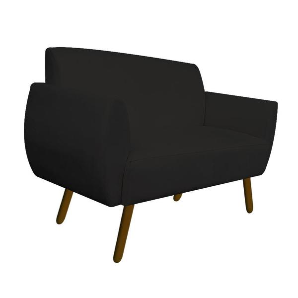 Imagem de Namoradeira Kelly Pés Palito Suede Preto - D'Classe Decor