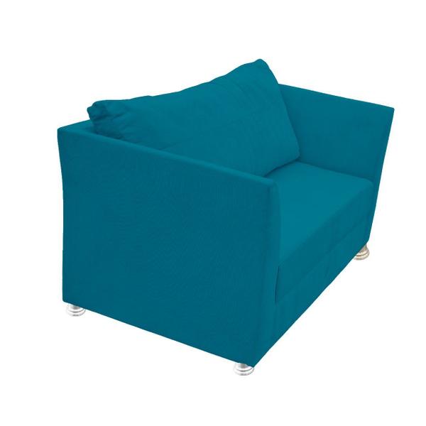 Imagem de Namoradeira Lisboa 2 Lugares Salão Suede Azul Tiffany