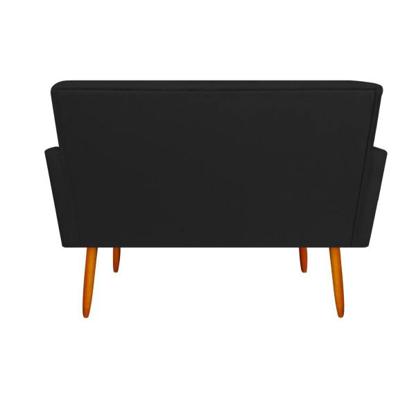 Imagem de Namoradeira Maitê Decorativa 2 Lugares Suede Preto