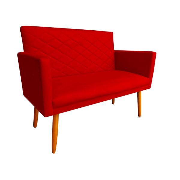 Imagem de Namoradeira Maitê Decorativa 2 Lugares Suede Vermelho