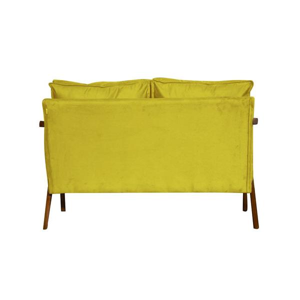 Imagem de Namoradeira Mona Luxo Decorativa Recepção - Veludo Amarelo