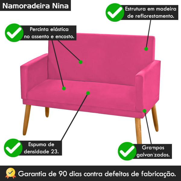 Imagem de Namoradeira Nina Decorativa 2 Lugares  Rosa Pink