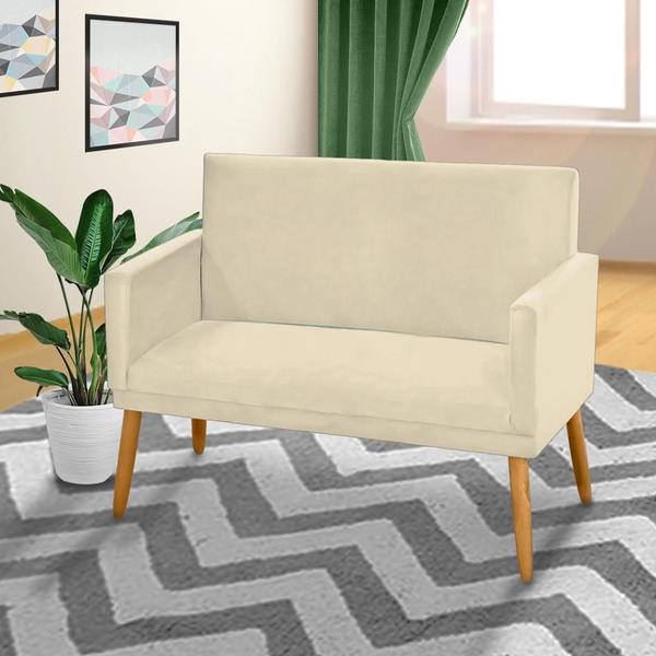 Imagem de Namoradeira Nina Decorativa 2 Lugares Suede Bege