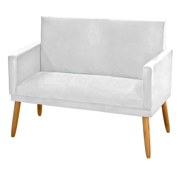 Imagem de Namoradeira Nina Decorativa 2 Lugares Suede Branco