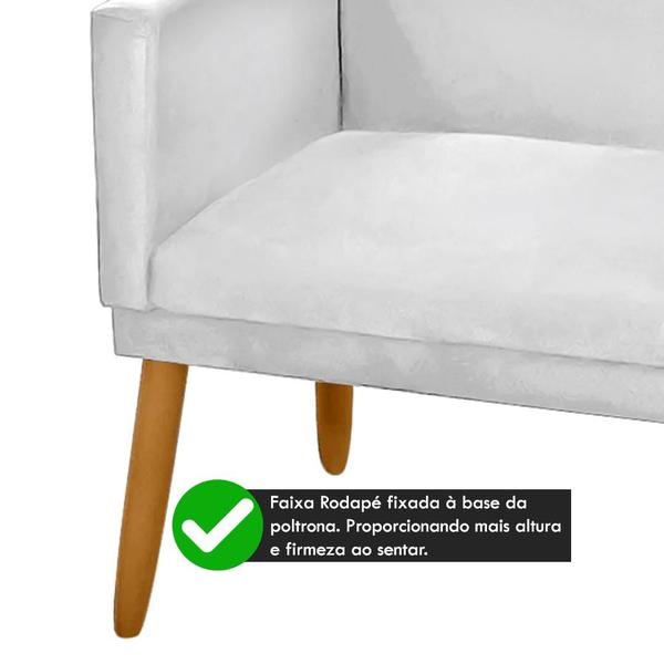 Imagem de Namoradeira Nina Decorativa 2 Lugares Suede Branco