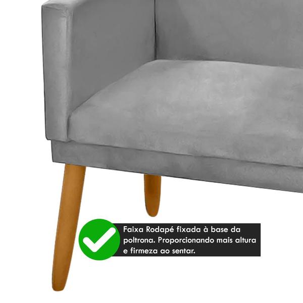 Imagem de Namoradeira Nina Decorativa 2 Lugares Suede Cinza