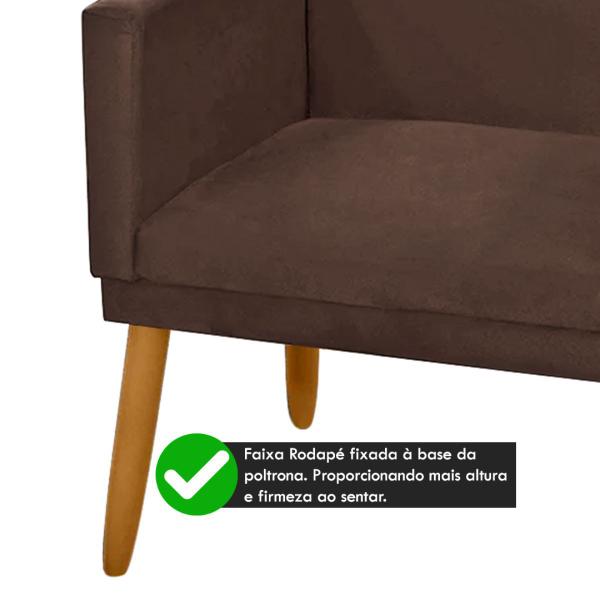 Imagem de Namoradeira Nina Decorativa 2 Lugares Suede Marrom Claro