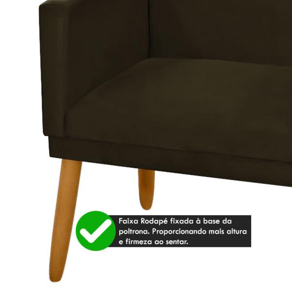 Imagem de Namoradeira Nina Decorativa 2 Lugares Suede Marrom Escuro