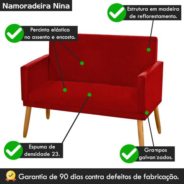 Imagem de Namoradeira Nina Decorativa 2 Lugares Suede Marsala