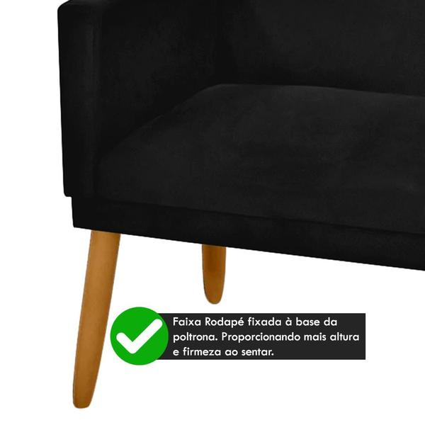 Imagem de Namoradeira Nina Decorativa 2 Lugares Suede Preto