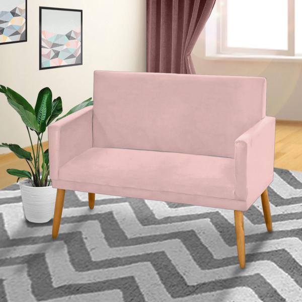 Imagem de Namoradeira Nina Decorativa 2 Lugares Veludo Rose