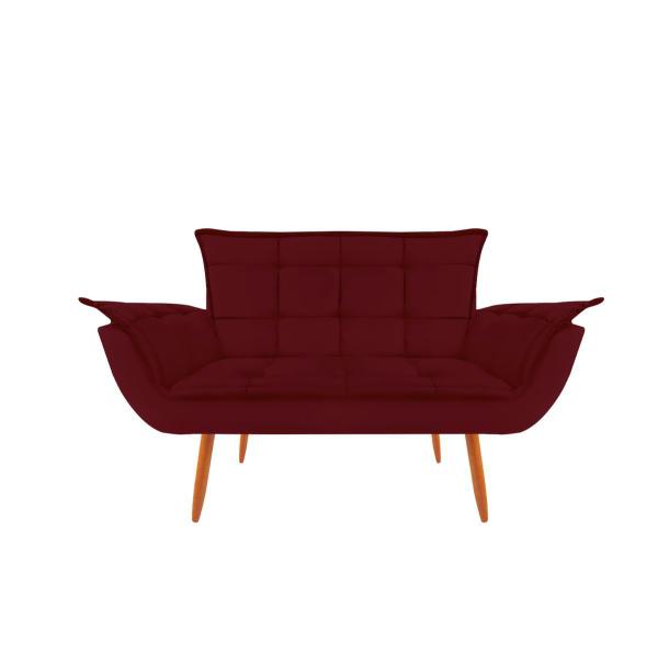 Imagem de Namoradeira Opala Decorativa 2 Lugares Suede Marsala