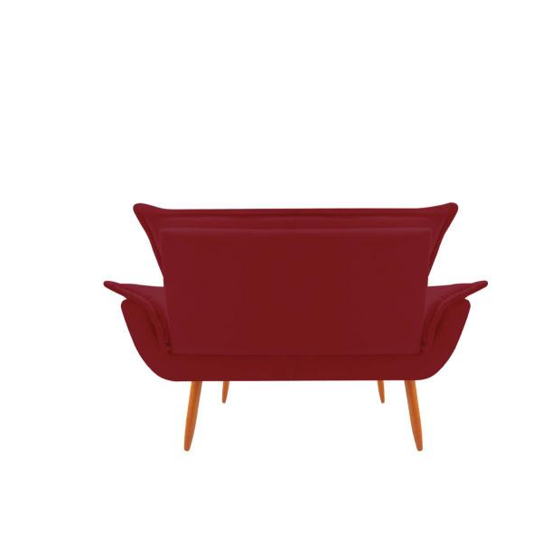 Imagem de Namoradeira Opala Decorativa 2 Lugares Suede Vermelho