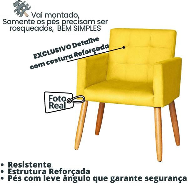 Imagem de Namoradeira para Sala de Espera Decorativa Cadeira Estofada Resistente Escritório Recepção Manicure