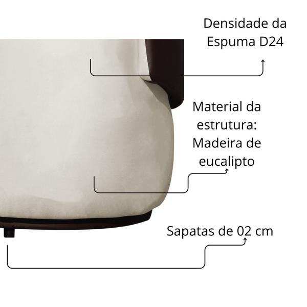 Imagem de Namoradeira Poltrona 2 Lugares Bia Composê Veludo com material sintético