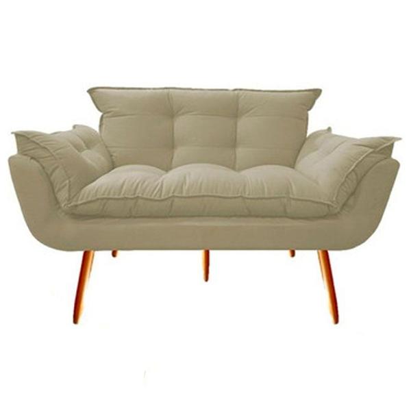 Imagem de Namoradeira Poltronas Decorativa para Sala de Estar Quarto Recepção Clinica Opala Jm interiores Cor:Suede Bege