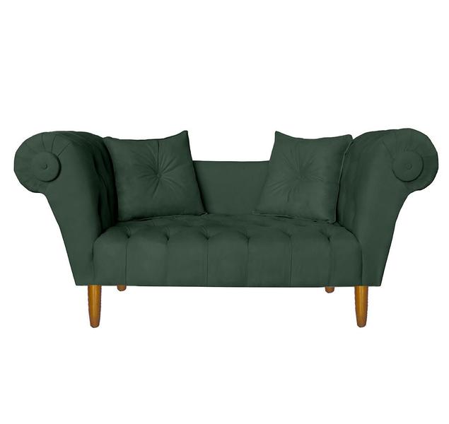 Imagem de Namoradeira Recamier Sofá Decorativo 02 Lugares Dubai Suede Verde - INCASA DECOR