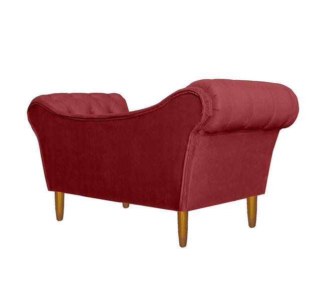 Imagem de Namoradeira Recamier Sofá Decorativo 02 Lugares Dubai Suede Vermelho - INCASA DECOR