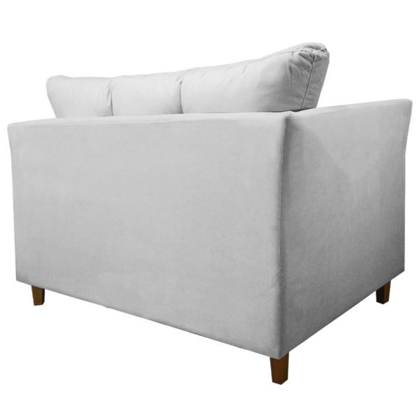 Imagem de Namoradeira Sofa 2 Lugares Pes de Madeira Isis Suede Branco