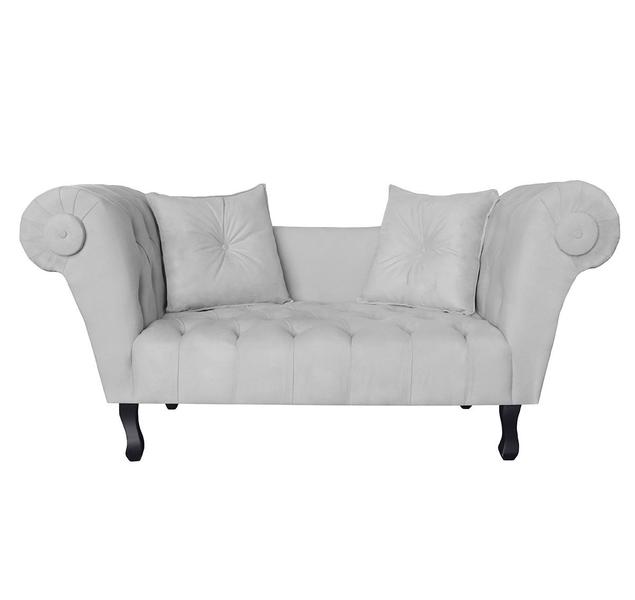 Imagem de Namoradeira Sofá Decorativa Para Salão de Beleza Londres 160 Suede Branco DL Decor