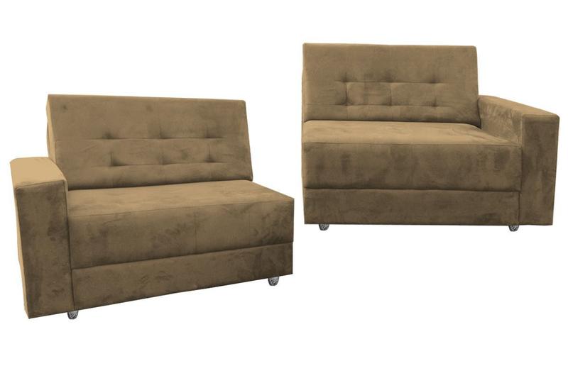 Imagem de Namoradeira Sofa Lilian 2,40 C/ Duas Almofadas Capuccino 