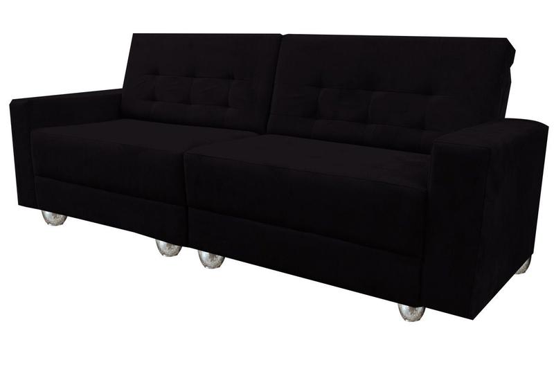 Imagem de Namoradeira Sofa Lilian 2,40 C/ Duas Almofadas Preto