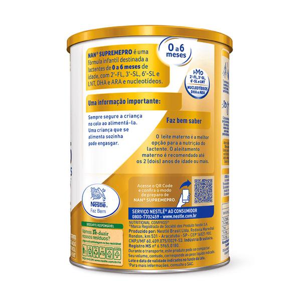 Nan Supreme Pro Fórmula Infantil 0 A 6 Meses Pote 400g Nestlé Imagem de Nan Supreme Pro Fórmula Infantil 0 A 6 Meses Pote 400g Nestlé