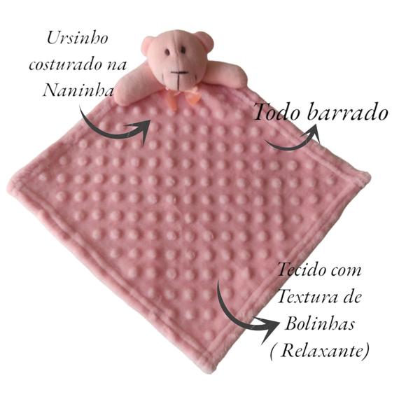 Imagem de Naninha Bolinhas Com Prendedor De Chupeta Ursinho Para Bebê 13 Cores Plush Antialérgica