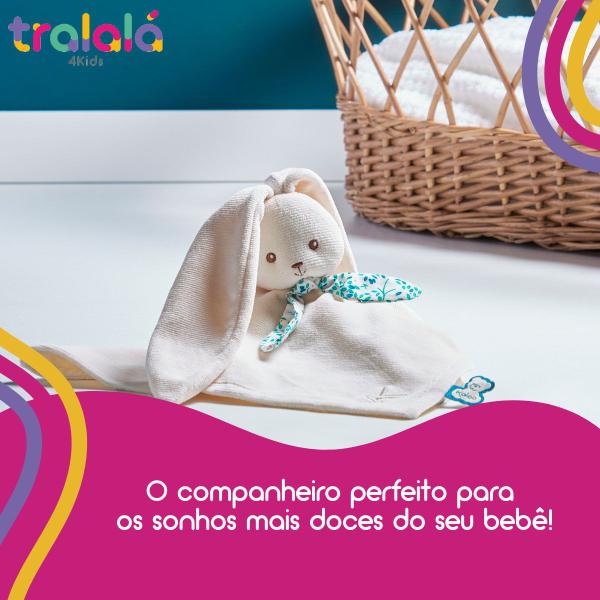 Imagem de Naninha Coelho Creme Brinquedo Infantil Seguro para Bebes