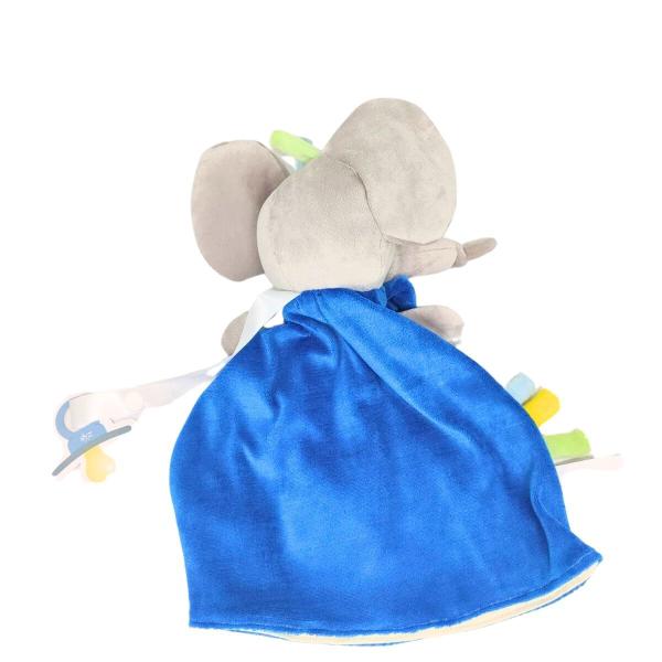 Imagem de Naninha com Carinha Elefantinho Azul Multifunções Zip Toys