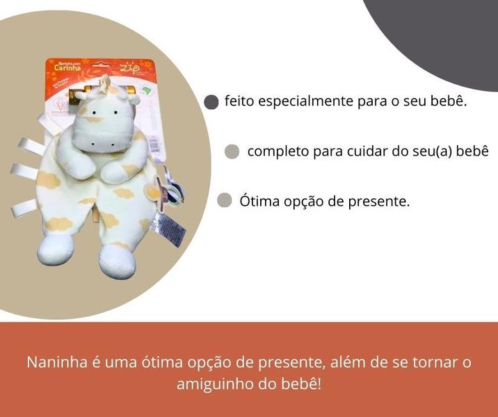 Imagem de Naninha com Carinha Girafa Rosa Multifunções Tag Zip Toys