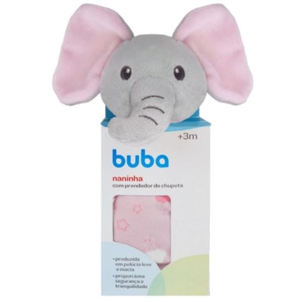 Imagem de Naninha Com Prendedor de Chupeta Elefante Rosa soninho - Buba