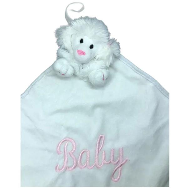 Imagem de Naninha de Bebê Cachorra Lili Branca com Prendedor Zip Toys